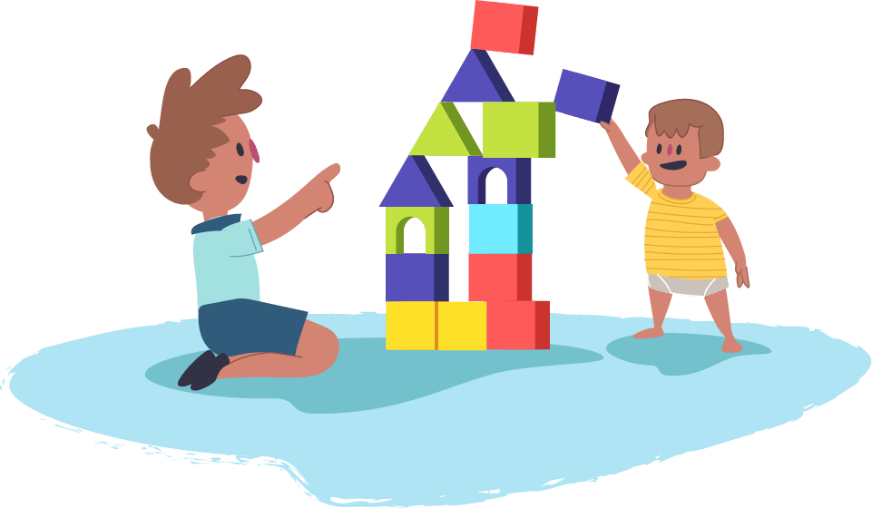 Cartoon people reconciliation