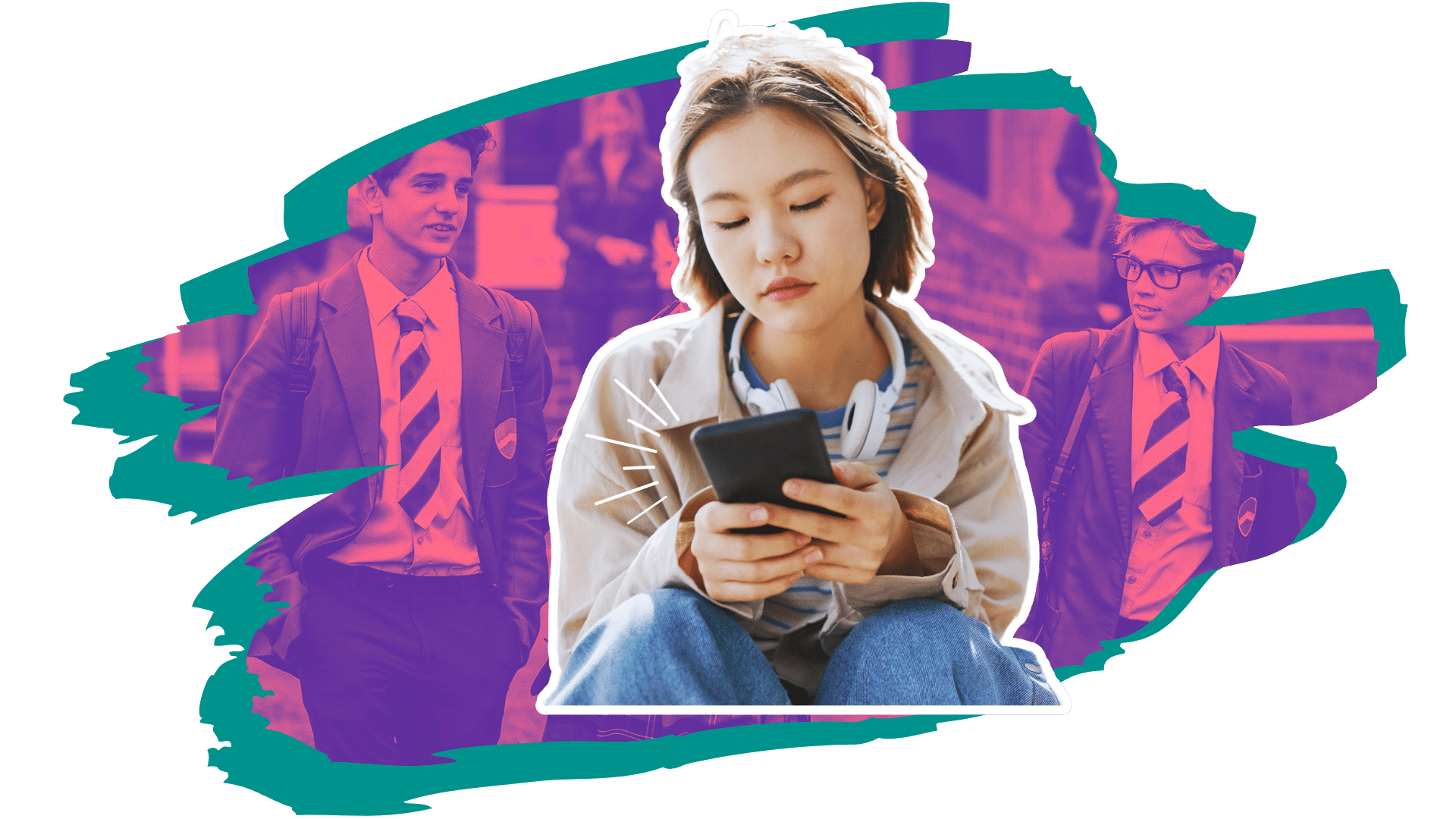 Teen girl using her phone looking nonplussed