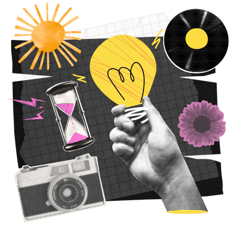 Hand holding a glowing light bulb