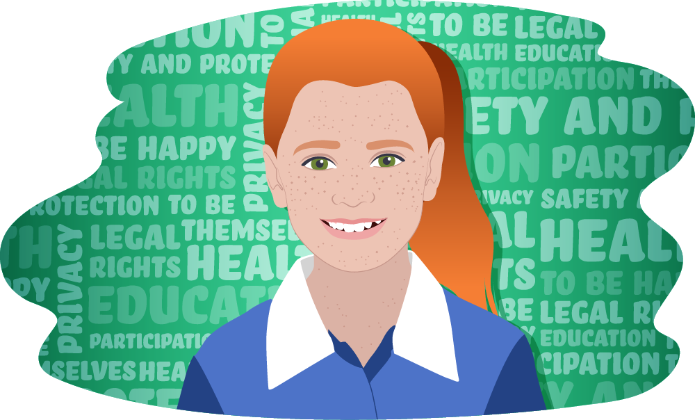 Child in school uniform smiling