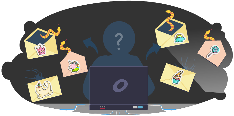 Shadowy stranger on computer who could be online predator