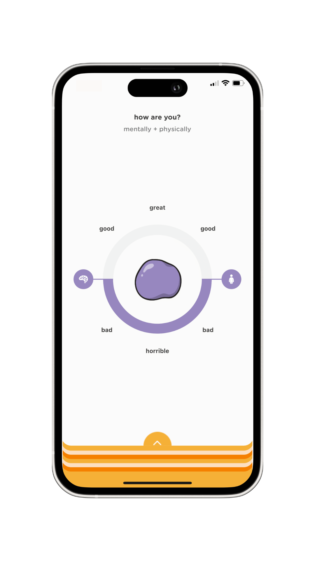 Qwibbl app screenshot: how are you feeling
