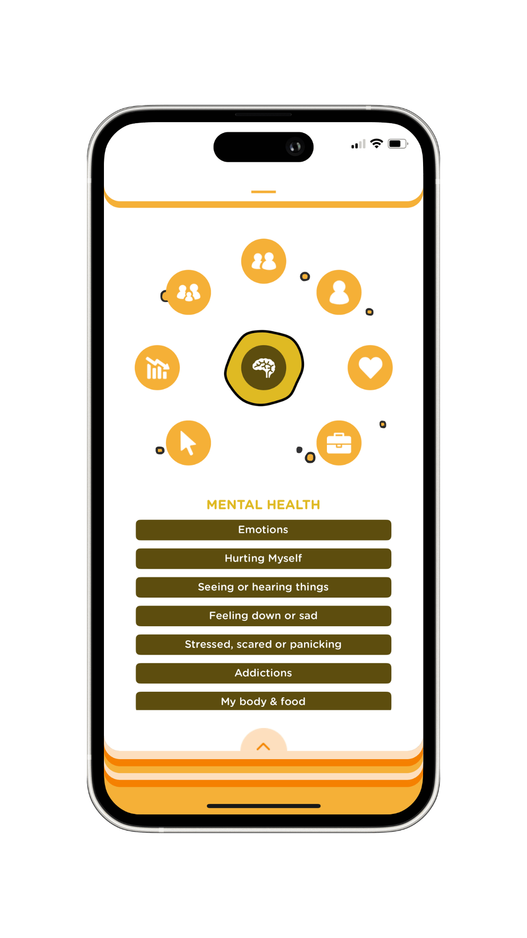 Qwibbl app screenshot: mental health issues