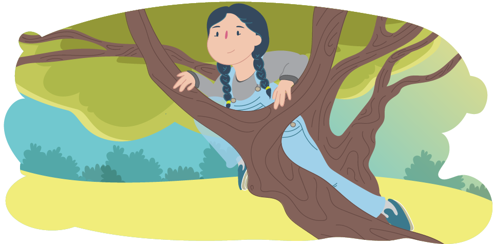 Girl climbing a tree